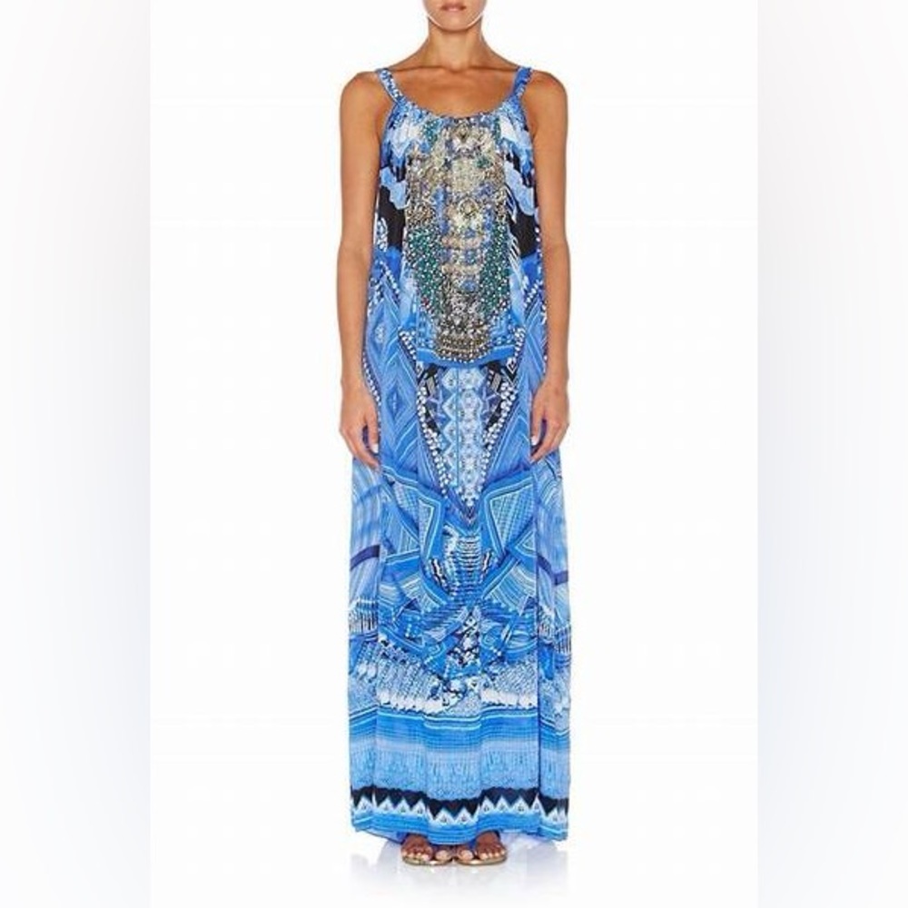 Camilla A World Between The Warp Silk Swarovski Rhinestone Maxi Dress OS